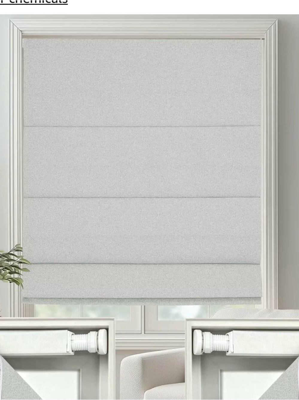 LazBlinds Cordless Roman Shades 46x x64" White No Drill Light Filtering